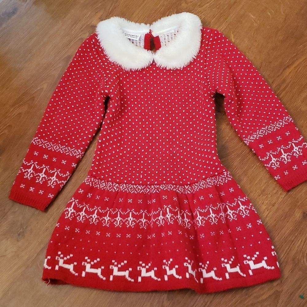 Mrs. Claus Dress Reindeer Print